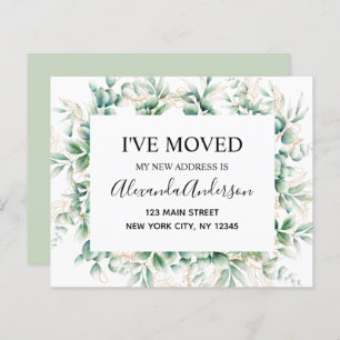 Papier Budget Moving Announcement Eucalyptus Greenery