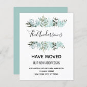 Papier Budget Moving Announcement Eucalyptus Greenery (Devant / Derrière)