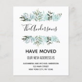 Papier Budget Moving Announcement Eucalyptus Greenery (Devant)