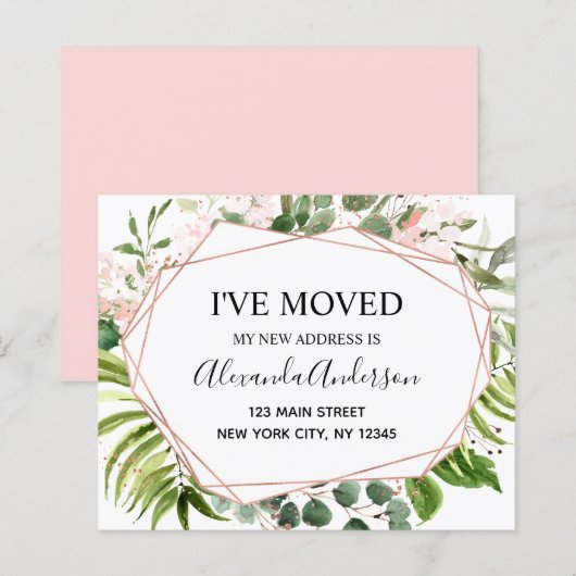 Papier Budget Moving Announcement Eucalyptus Greenery (Devant / Derrière)