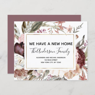Papier Budget Moving Faire-part Boho Mauve Floral