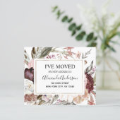 Papier Budget Moving Faire-part Boho Mauve Floral (Debout devant)