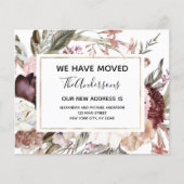 Papier Budget Moving Faire-part Boho Mauve Floral (Devant)