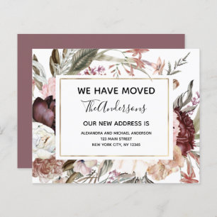Papier Budget Moving Faire-part Boho Mauve Floral