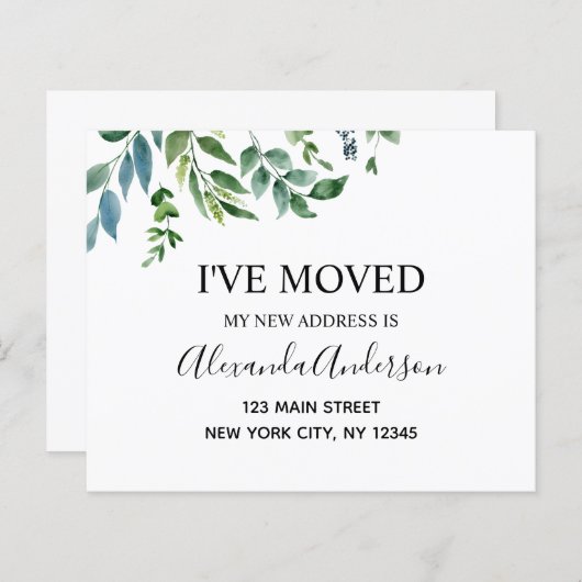 Papier Budget Moving Faire-part Printemps vert (Devant / Derrière)