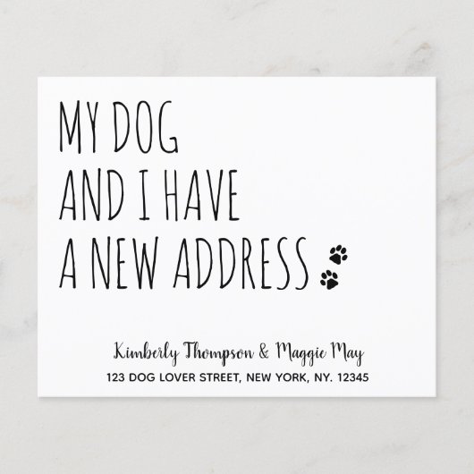 Papier Budget My Dog and I New Address Chien Moving (Devant)