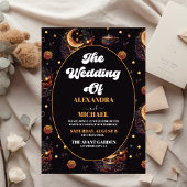 Papier Budget Mystical Black Gold Celestial Stars Mariage