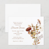 Papier Budget Nature Flowers Baby shower Invitation (Devant / Derrière)
