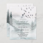 Papier Budget Nature Forêt & Oiseaux Mariage (Devant / Derrière)