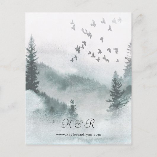 Papier Budget Nature Forêt & Oiseaux Mariage (Dos)