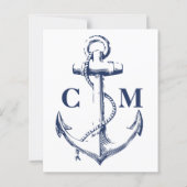 Papier Budget Nautical Marine Ancre Retraite Invitation (Dos)