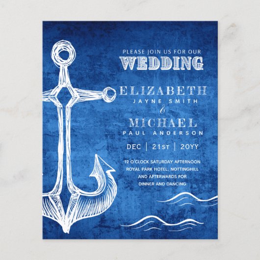 Papier BUDGET Nautique Voile Destination Mariage Invitati (Devant)