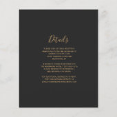 Papier Budget Navy Blue Gold Dark Mariage Détails Invitat (Dos)