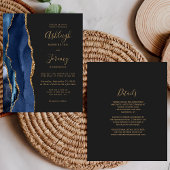 Papier Budget Navy Blue Gold Dark Mariage Détails Invitat