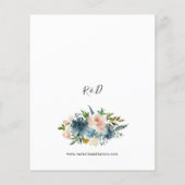 Papier Budget Navy, Dusty Blue & Pink Floral 1 Mariage (Dos)