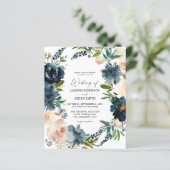 Papier Budget Navy, Dusty Blue & Pink Floral 2 Mariage (Debout devant)