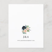 Papier Budget Navy, Dusty Blue & Pink Floral 2 Mariage (Dos)