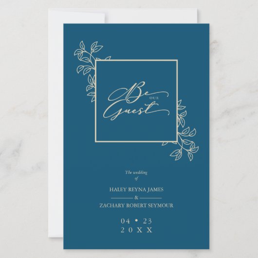 Papier Budget Navy Trendy Modern Branches Gold Photo (Devant)