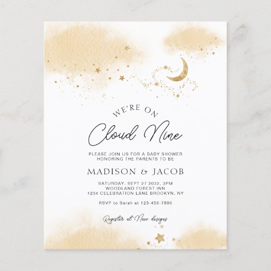 Papier BUDGET Neutre Nous sommes dans le nuage Neuf Baby  (Devant)