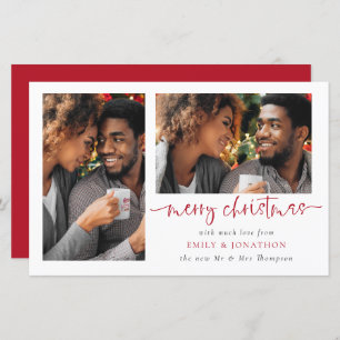 Papier Budget Newlyweds 2 Photos Joyeux Noël Card