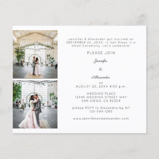 Papier Budget Newlyweds HB 3 Photo Post Mariage Réception (Dos)