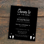 Papier Budget n'importe quel âge hommes anniversaire invi<br><div class="desc">Moderne style simple et minimaliste applaudissements à 40 ans hommes jalon anniversaire BUDGET invitation de fête surprise avec élégant script de typographie contemporaine. Convient pour tout âge jalon homme anniversaire : 21ème, 30ème, 40ème, 50ème, 60ème, 70ème, 75ème, 80ème, 90ème, 100ème. VEUILLEZ LIRE CECI AVANT D'ACHETER ! Il s'agit d'un invitation...</div>