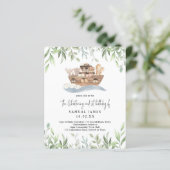 Papier Budget Noahs Ark Green Christening & 1er anniversa (Debout devant)