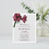 Papier Budget Noël Amaryllis 21e anniversaire Invitation (Debout devant)