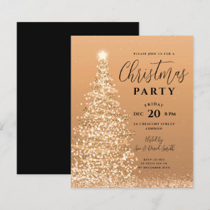 Papier Budget Noël Arbre fête Cuivre Invitation de vacanc