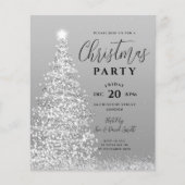 Papier Budget Noël Arbre fête Invitation de vacances Silv (Devant)