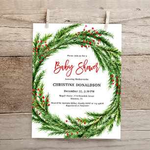Papier Budget Noël Baby shower d'hiver Invitation
