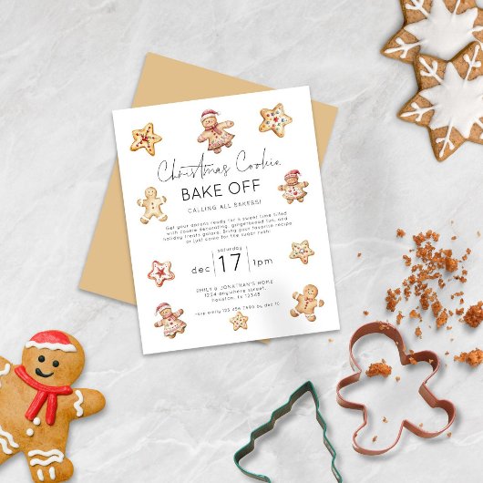 Papier Budget Noël Cookie Bake Off Invitation