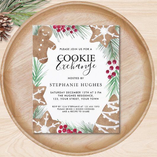 Papier Budget Noël Cookie Exchange Party Invitation