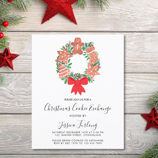 Papier Budget Noël Cookie Exchange Party Invitation