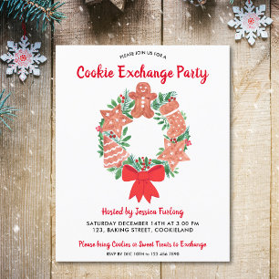 Papier Budget Noël Cookie Exchange Party Invitation