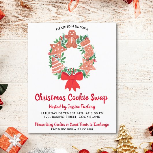 Papier Budget Noël Cookie Swap Party Invitation