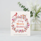 Papier Budget Noël couronne rustique chic Holiday Card (Debout devant)