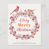 Papier Budget Noël couronne rustique chic Holiday Card (Devant)