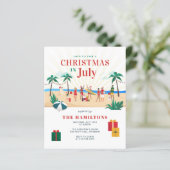 Papier Budget Noël En Juillet Famille Fête Invitation (Debout devant)