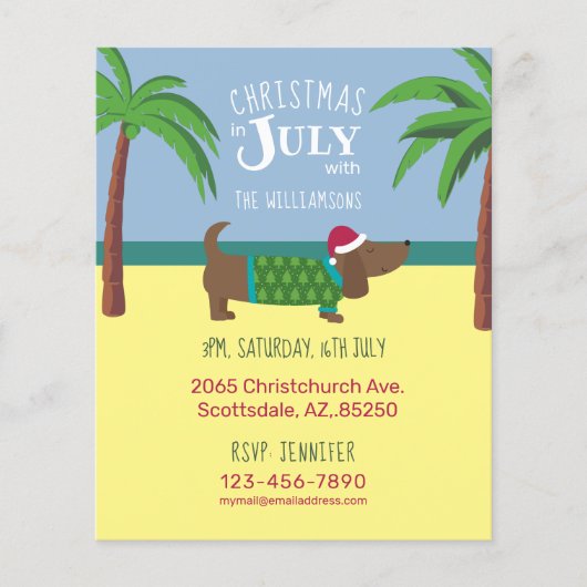 Papier Budget Noël en juillet Fête Invitation (Devant)