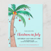 Papier Budget Noël En Juillet Party Palm Invitation (Devant)