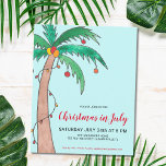 Papier Budget Noël En Juillet Party Palm Invitation<br><div class="desc">Noël En Juillet Palm Budget Invitation. Famille Invitation et amis à votre fête d'été à thème de Noël avec ces invitations festives amusantes. Elles sont aquarelles d'un palmier décoré. Customisez ces invitations de fête avec vos détails, changez le mot Célébration en Fête ou BBQ si vous le souhaitez. Tout le...</div>