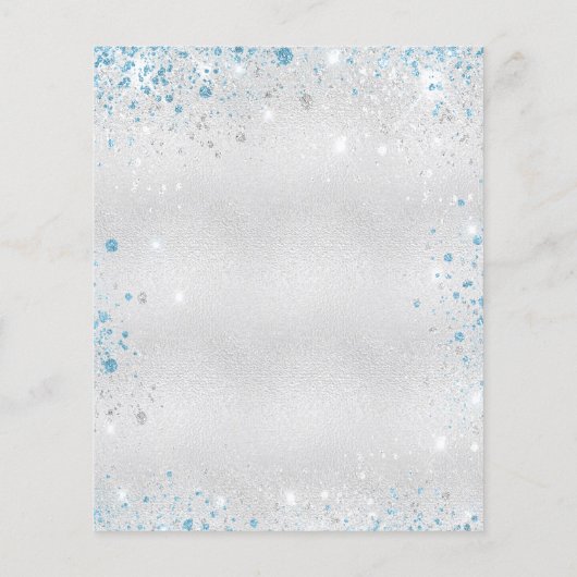 Papier Budget Noël fête argent parties scintillant invita (Dos)