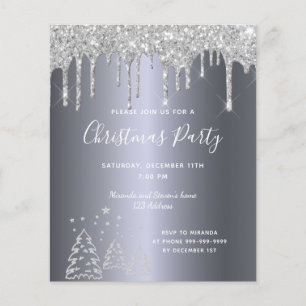 Papier Budget Noël fête argent parties scintillant invita