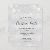 Papier Budget Noël fête argent parties scintillant invita (Devant / Derrière)