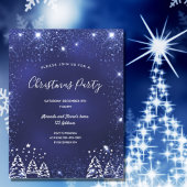 Papier Budget Noël fête bleue parties scintillant invitat