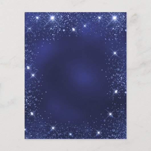 Papier Budget Noël fête bleue parties scintillant invitat (Dos)