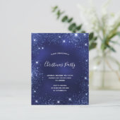 Papier Budget Noël fête bleue parties scintillant invitat (Debout devant)