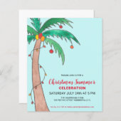 Papier Budget Noël Fête d'été Palm Invitation (Devant / Derrière)