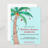 Papier Budget Noël Fête d'été Palm Invitation (Devant / Derrière)